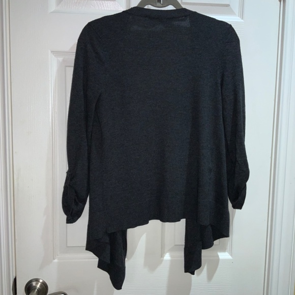 Loft wool blend waterfall front cardigan Sz S tabbed sleeves - Picture 4 of 5